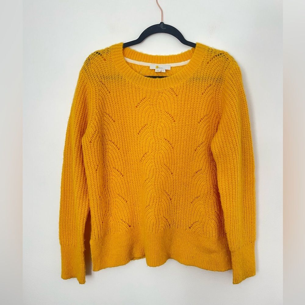 Boden Womens Golden Yellow Wool Blend Hadley Sweater Size Medium - Picture 6 of 14
